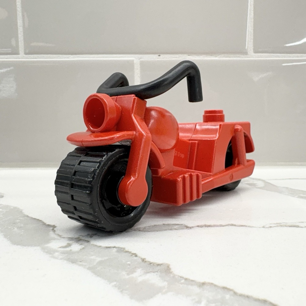 Vintage Red Lego Duplo Motorcycle Motorbike Legoville Harley Toy